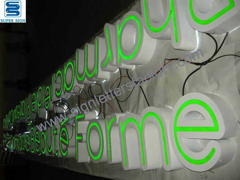 frontlit and backlit LED sign letters